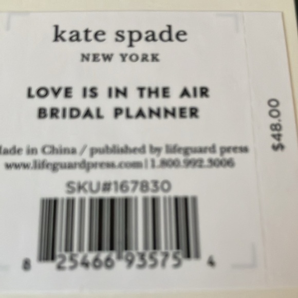 Kate Spade:Bridal Planner-Gold Tone 3 Ring Binder-zipper pouch-48 planning pages - Picture 3 of 16